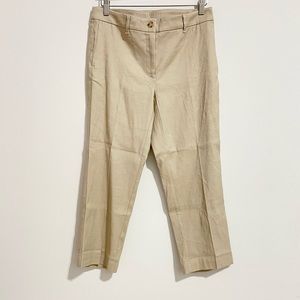 NWT! J. JILL Linen Stretch Tan Trousers!
